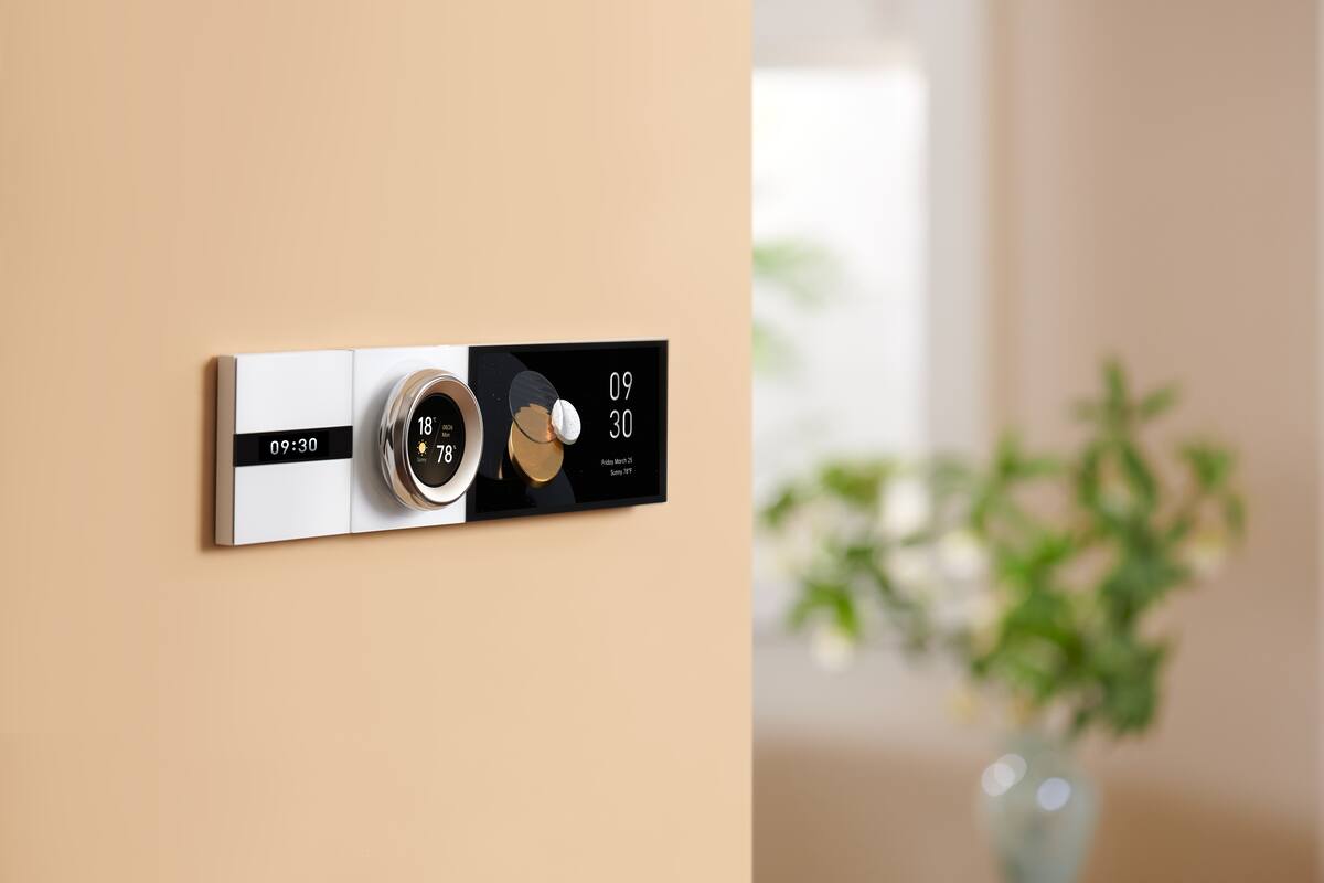Aqara scene control panel mounted on a wall