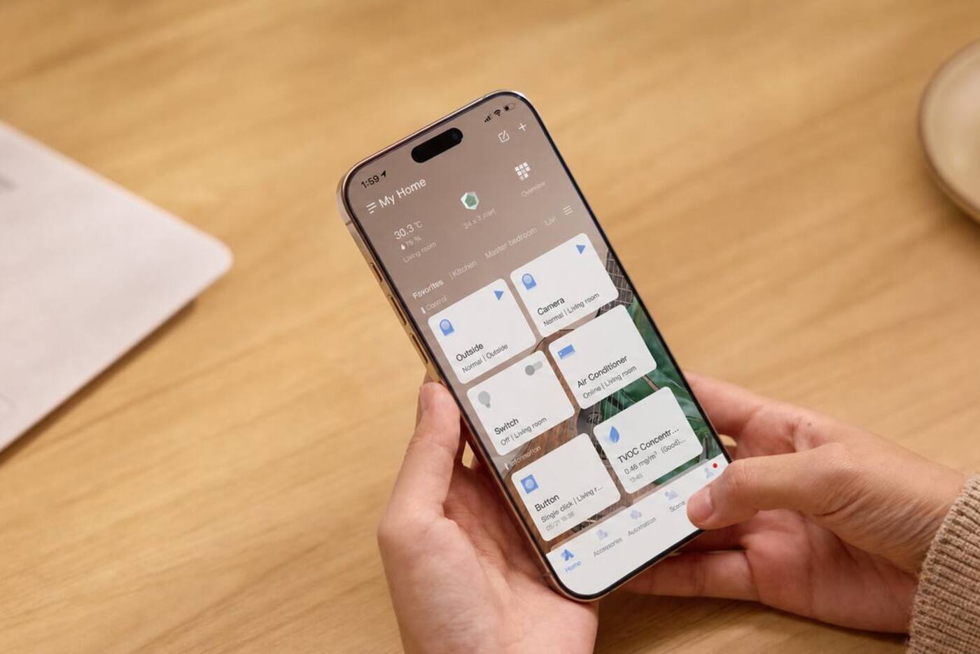 English Aqara Home app configuration screen displayed on a recent iPhone