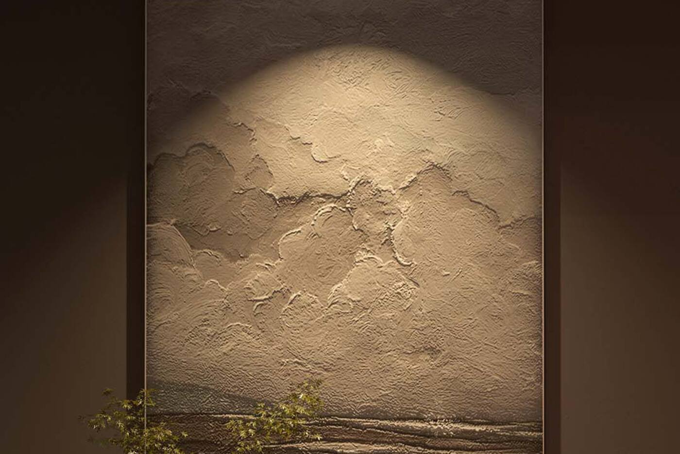 Aqara smart downlight illuminating wall art at a controlled dim level