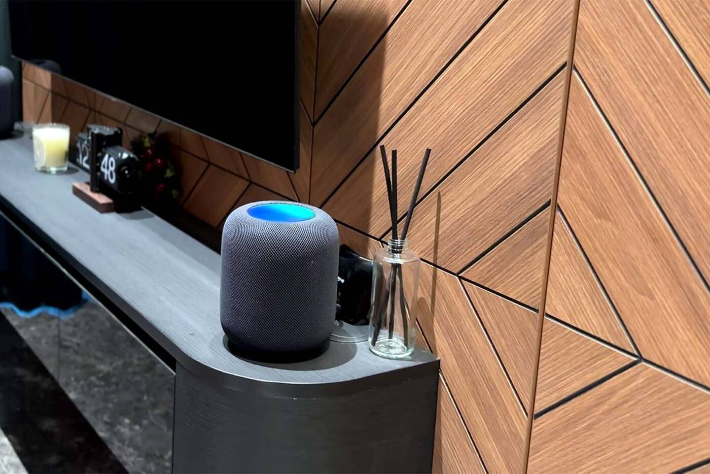 Apple HomePod speakers in a Singapore living room