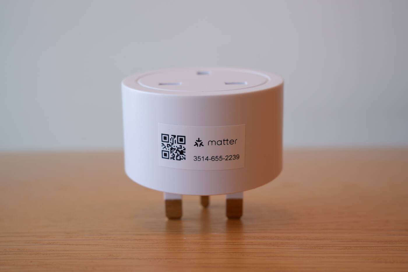 Matter commissioning QR code printed on a smart home device