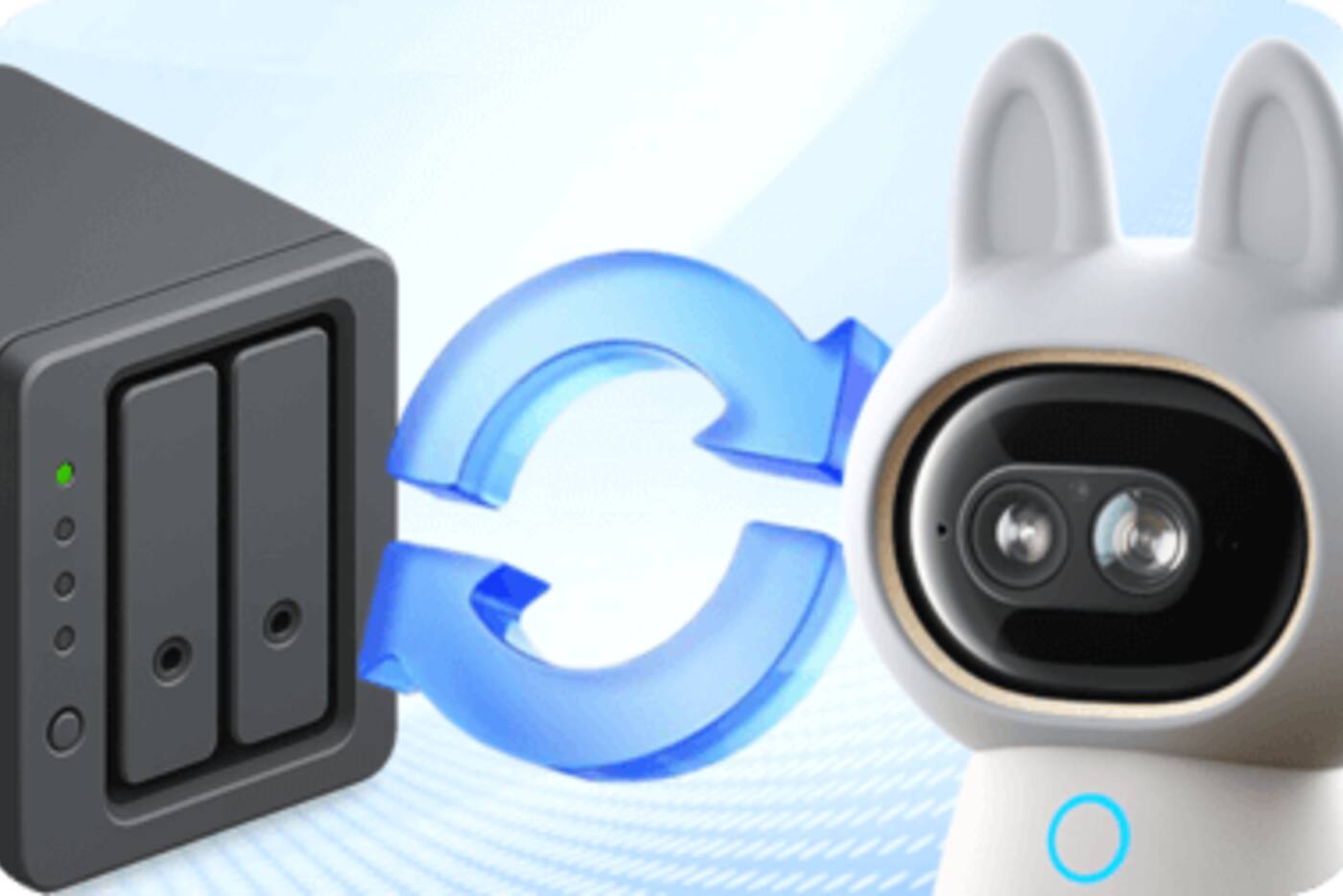 Aqara G350 network-attached storage graphic showing camera recordings moving to a NAS