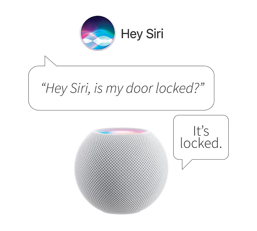 Siri voice command checking a smart door lock