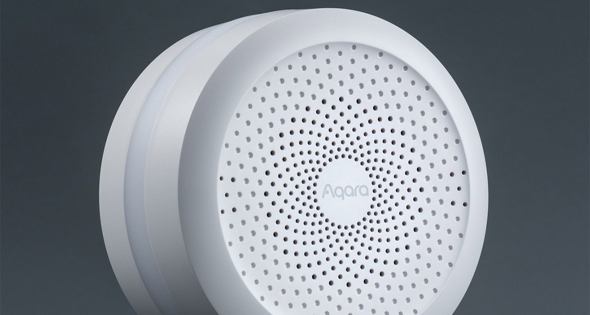 Aqara Hub M1S Gen 2 on a soft grey backdrop