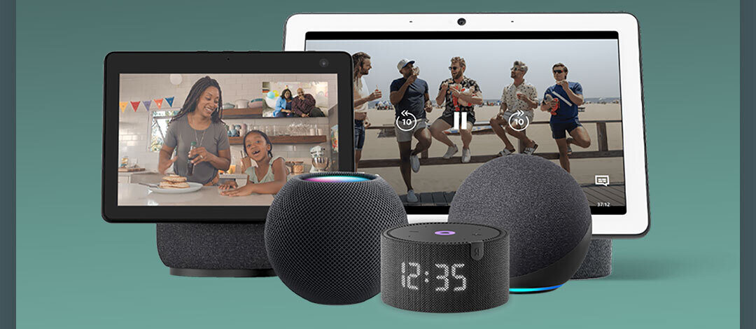 Smart displays and speakers from Apple, Amazon and Google grouped together