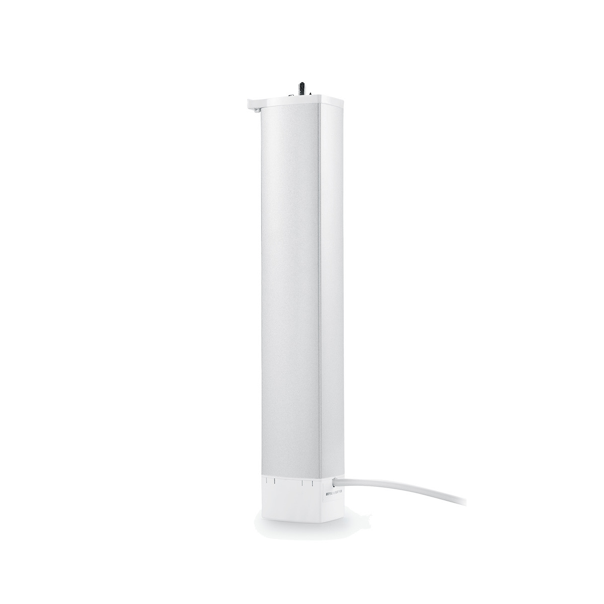 Aqara Smart Curtain Controller motor unit standing upright, showing its compact white body