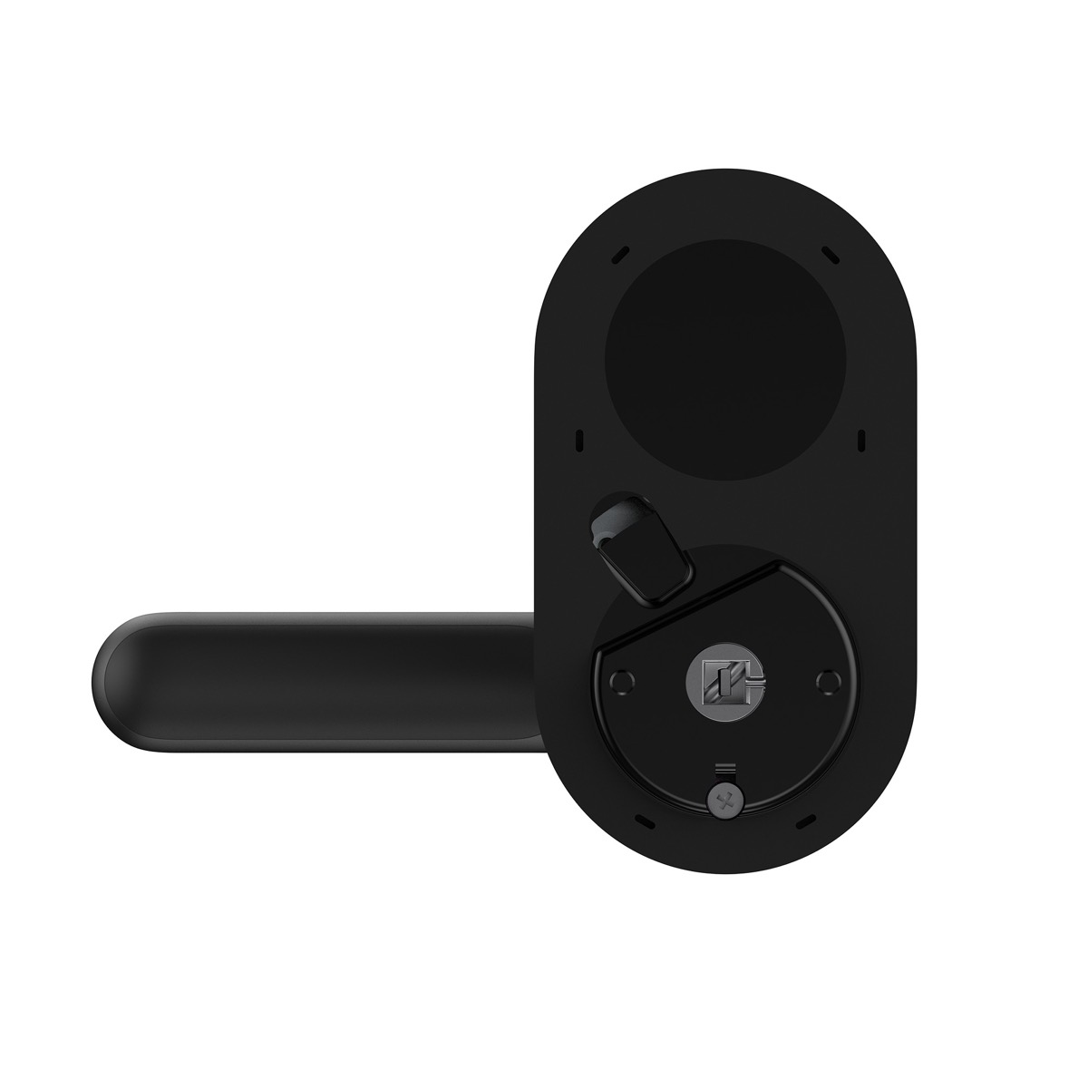 Inner panel of the U300 showing the thumb-turn and passage-mode toggle