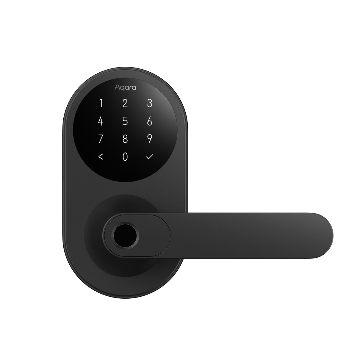 Front of the U300 showing the touchscreen keypad and the fingerprint reader set into the handle