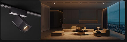 Track Spotlight V1 lighting a living room