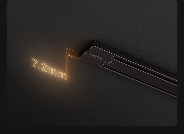 Close-up of the 7.2 mm ultra-thin Aqara magnetic track